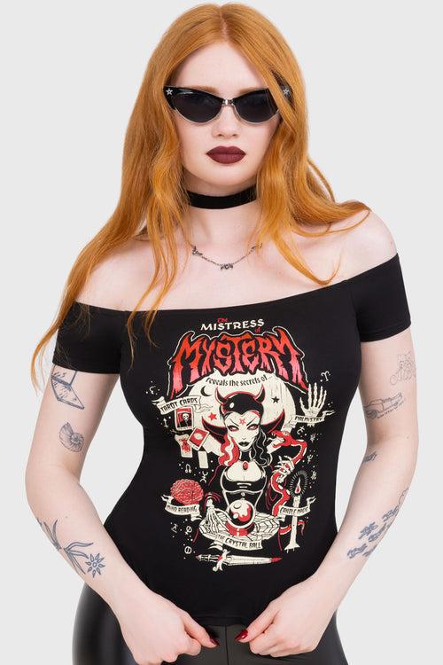 Killstar Mistress Mistery Bardot Top Black