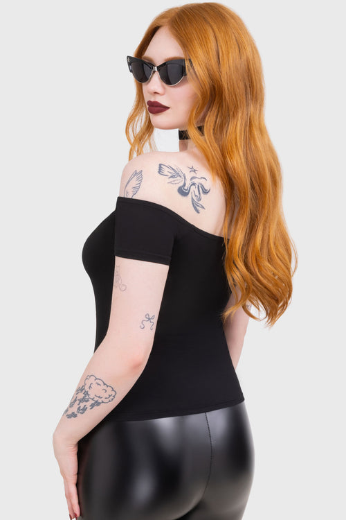 Killstar Mistress Mistery Bardot Top Black