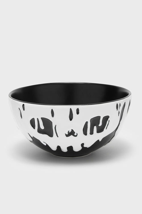 killstar Molten Skull Earthenware Bowl Black