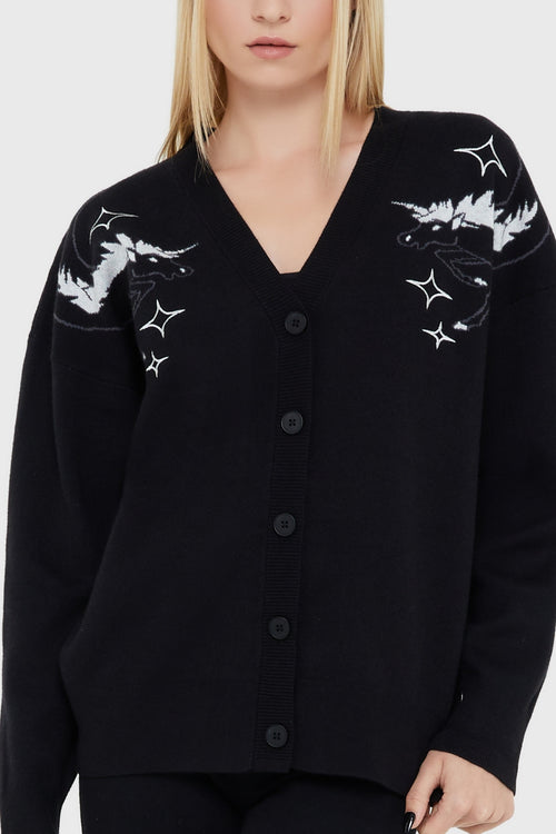 Killstar Monochromi Corn Cardigan Black