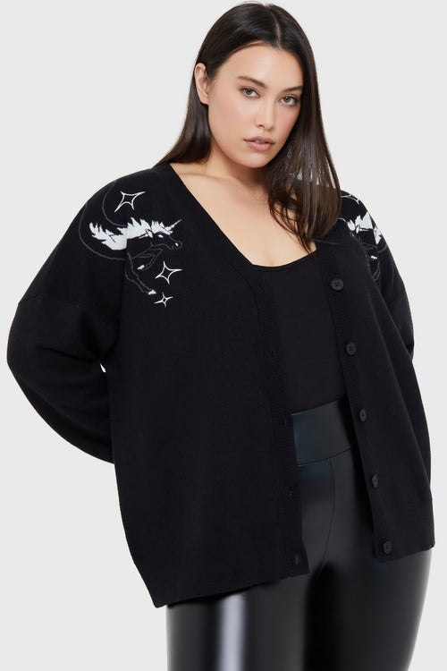Killstar Monochromi Corn Cardigan Black