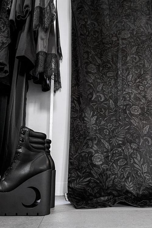 Killstar Moon Bloom Velvet Curtain Black