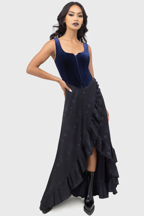 Killstar Moon Mourning Corset Top Blue