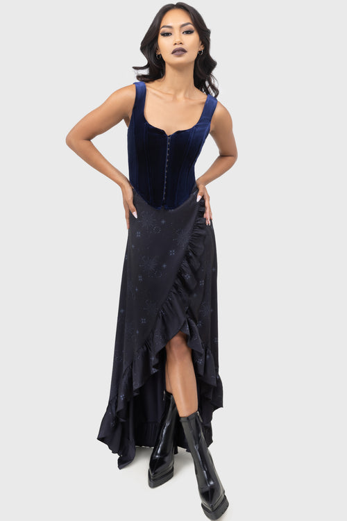 Killstar Moon Mourning Corset Top Blue