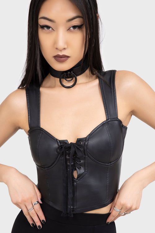 Killstar Moonless Corset Top Black