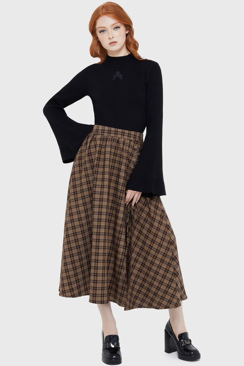 Killstar Morbida's Moth Knitted Top Black