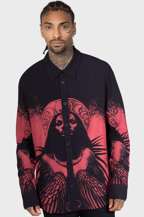 killstar Mórrígan Moon Shirt Black/Red