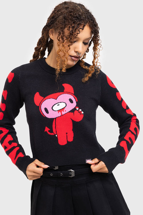 Killstar Naughty Grizzly Knit Sweater Black