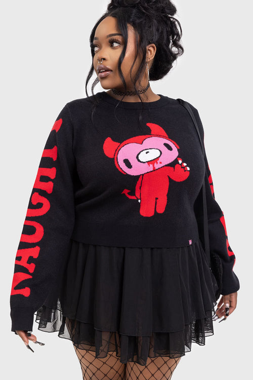 Killstar Naughty Grizzly Knit Sweater Black