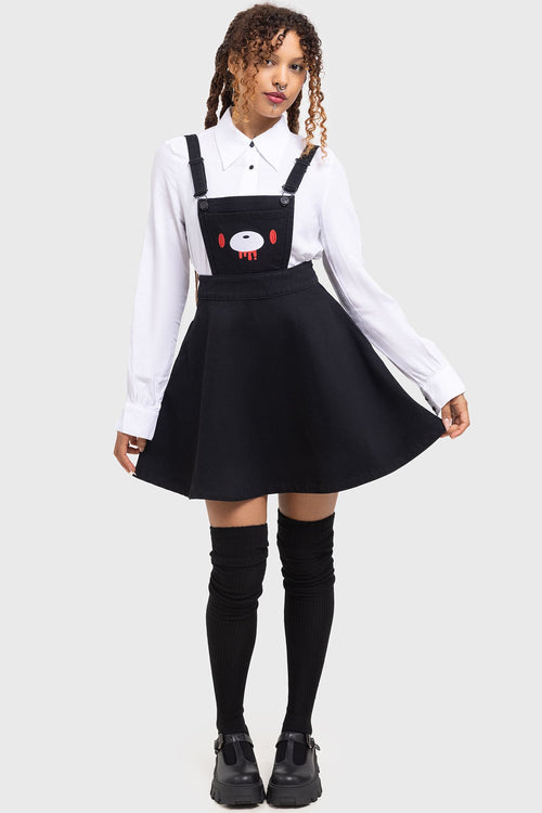 killstar Naughty Grizzly Pinafore Dress Black