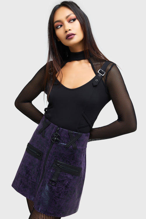 Killstar Nephralia Skirt Black/Purple