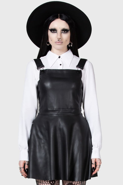 killstar Neve Pinafore Dress Black