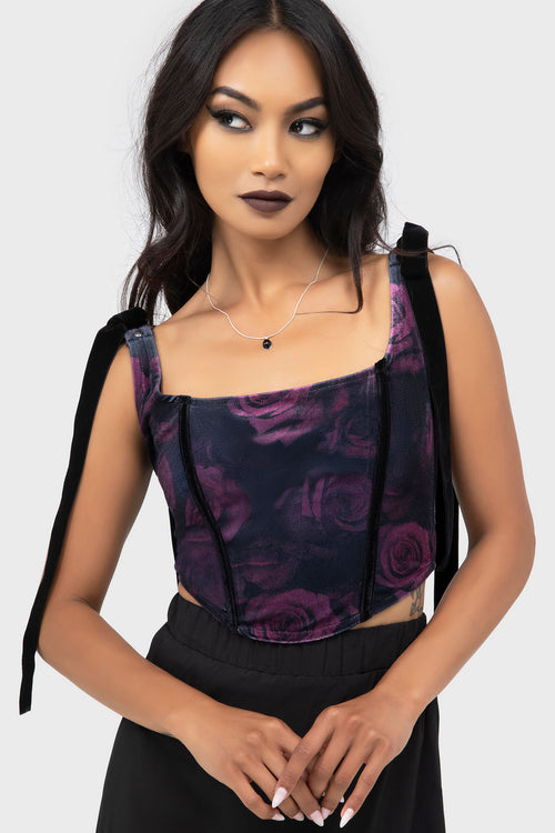 Killstar Nightbloom Corset Top Black