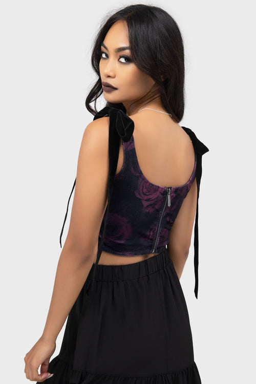 Killstar Nightbloom Corset Top Black