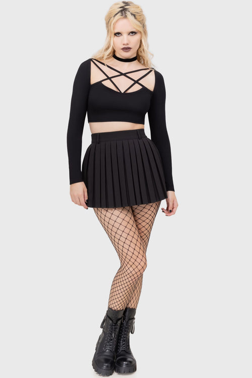 Killstar Nightshade's Curse Mini Skirt [BLACK] Black