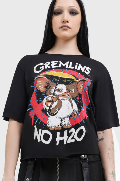 Killstar No H20 Short Sleeve Top Black