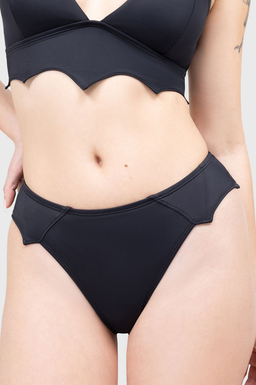 Killstar Nocturnal Echo Bikini Bottoms Black