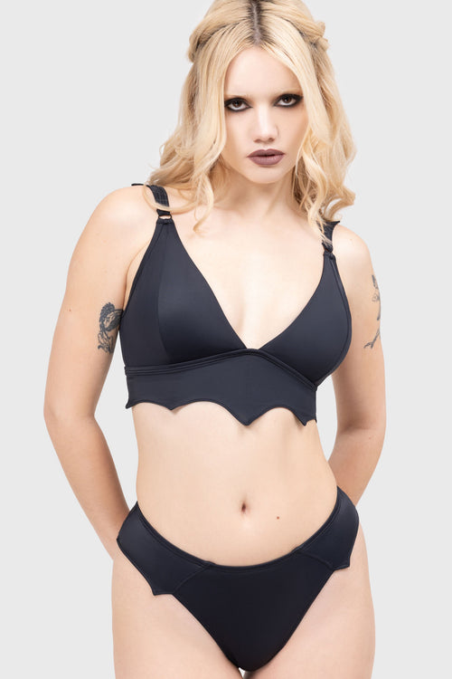 Killstar Nocturnal Echo Bikini Top Black