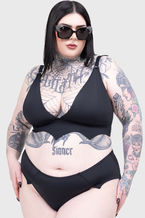 Killstar Nocturnal Echo Bikini Top Black