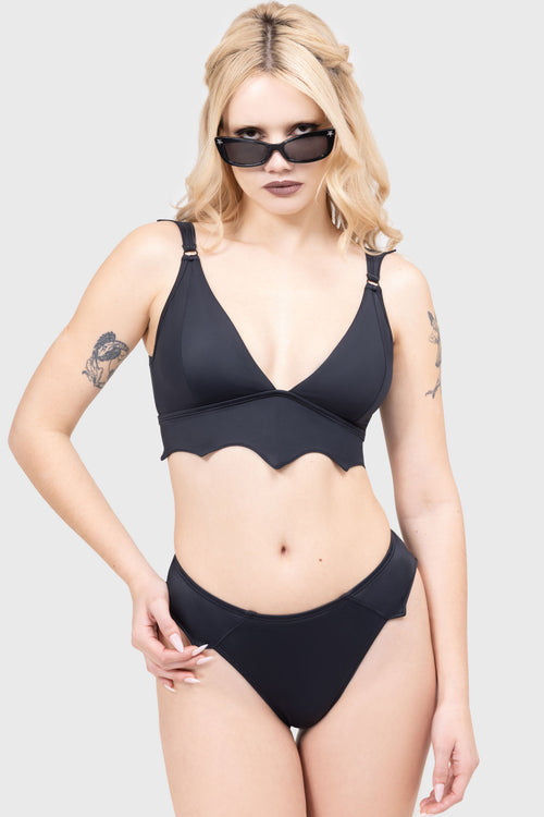 killstar Nocturnal Echo Bikini Top Black