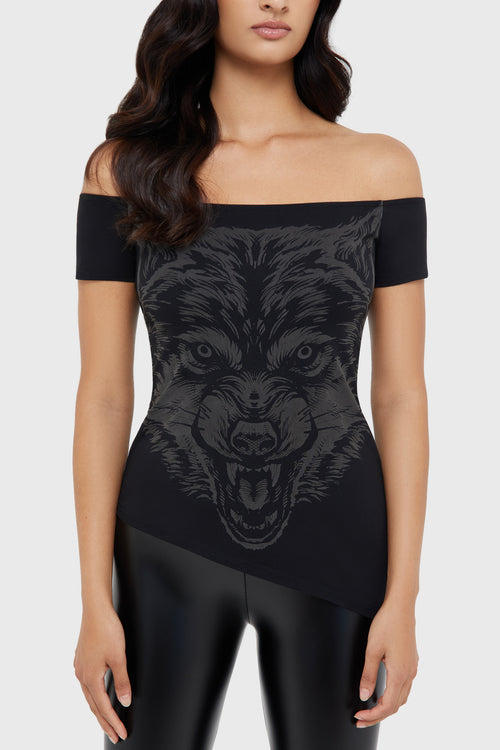 Killstar Nocturnal Wolf Top Black