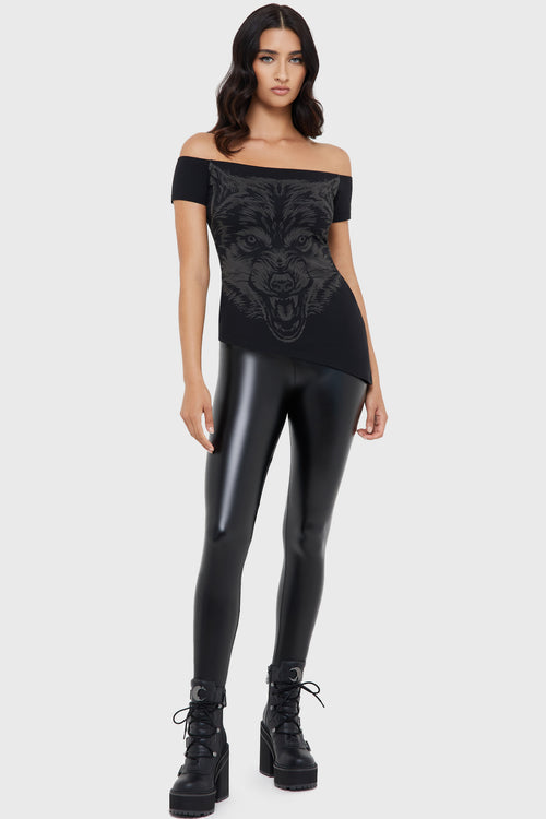 Killstar Nocturnal Wolf Top Black