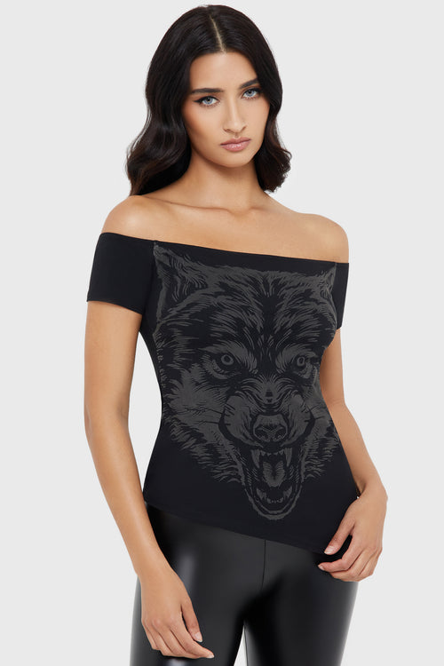killstar Nocturnal Wolf Top Black
