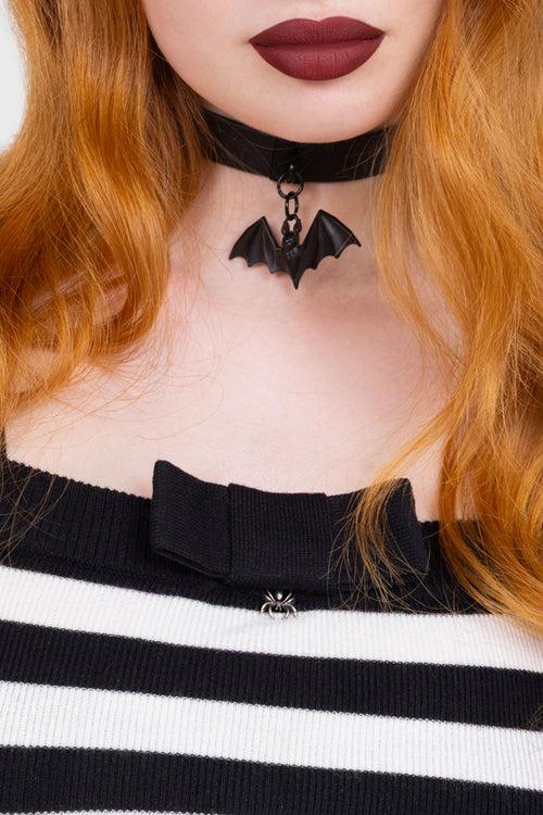 Killstar Noir Nancy Bardot Sweater Black/White