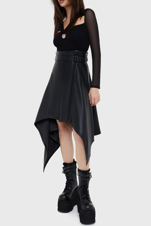 Killstar Noir Ruin Skirt Black