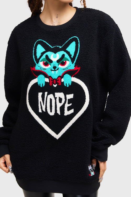 Killstar Nope Fleece Sweater Black