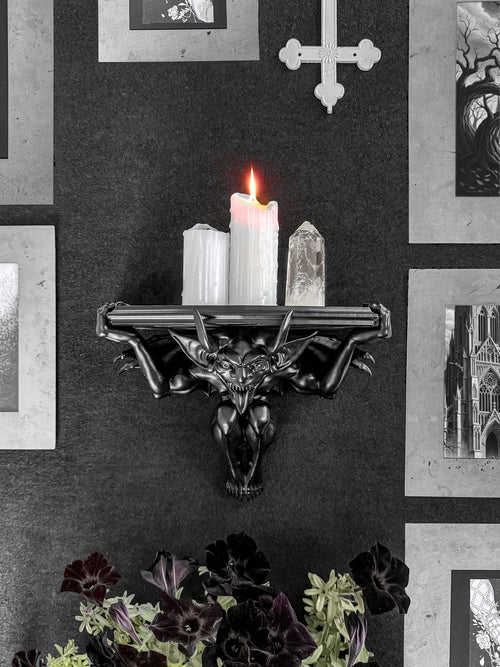 Killstar Notre Resin Wall Shelf Black