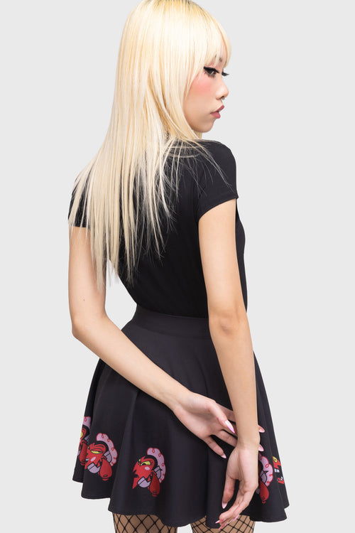 Killstar Oh So Evil Skater Skirt Black