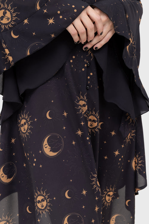 Killstar Orbit Dress Black/Gold