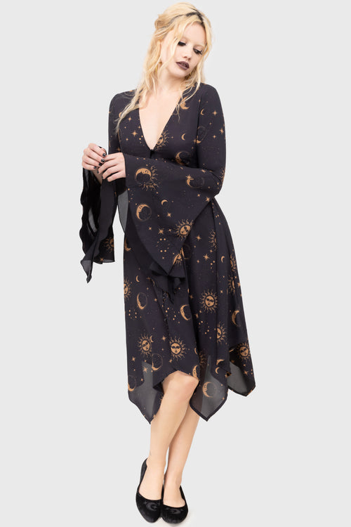 Killstar Orbit Dress Black/Gold