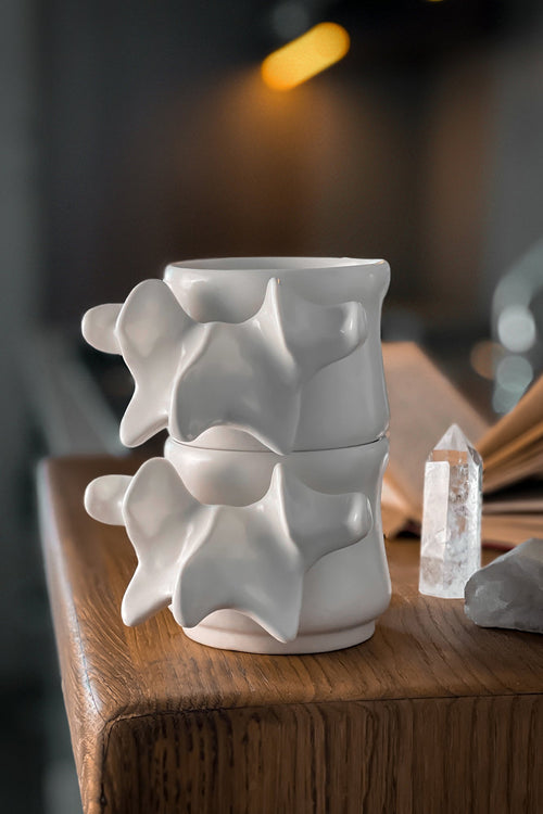 Killstar Ossuary Stackable Cups (Set Of 2) White