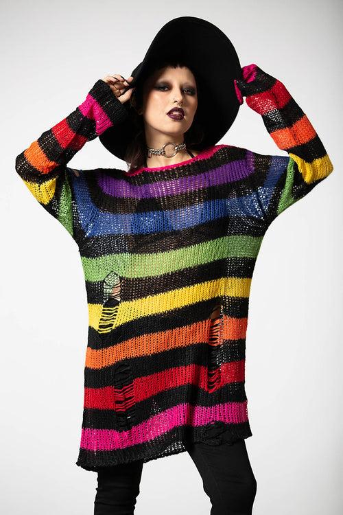 Killstar Over The Rainbow Knit Sweater Rainbow