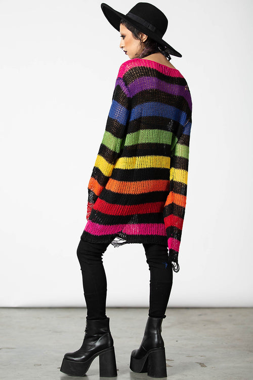 Killstar Over The Rainbow Knit Sweater Rainbow