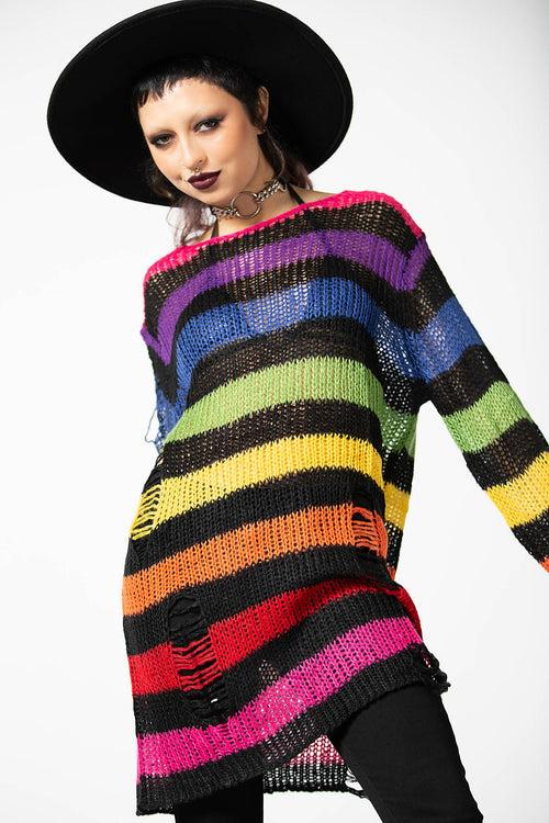 Killstar Over The Rainbow Knit Sweater Rainbow