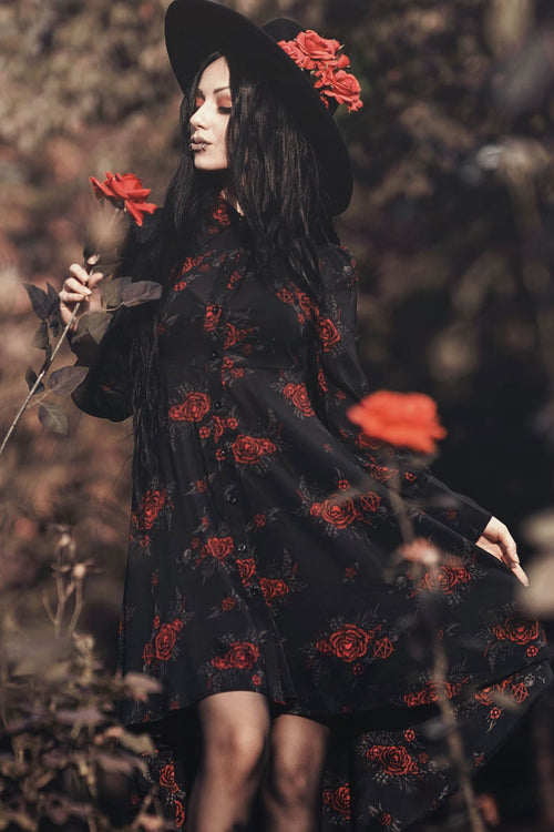 Killstar Pandora Shirt Dress Black