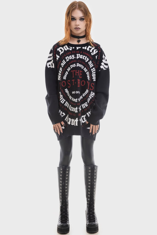 Killstar Party All Night Sweater Black