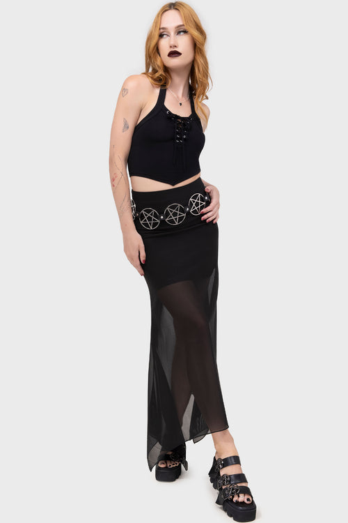 Killstar Pentagram Belt [S] Silver