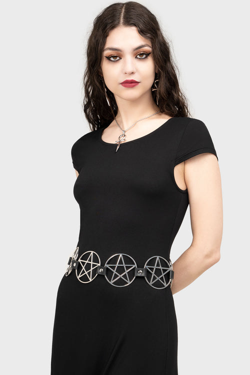 Killstar Pentagram Belt [S] Silver