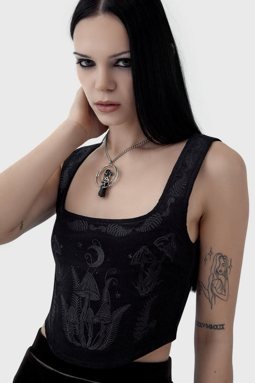 killstar Perseis Corset Top Black