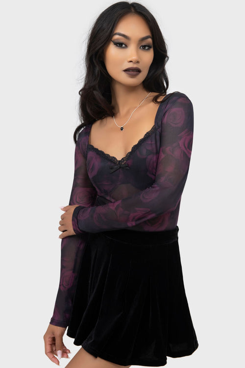 Killstar Petalshade Bodysuit Black/Pink