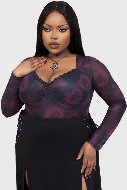 Killstar Petalshade Bodysuit Black/Pink