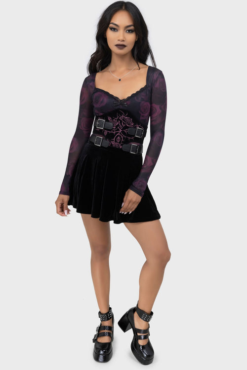 killstar Petalshade Bodysuit Black/Pink