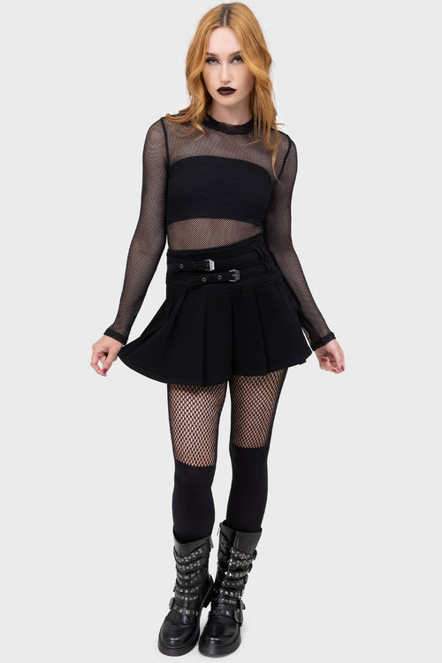killstar Planetary Party Mesh Top Black