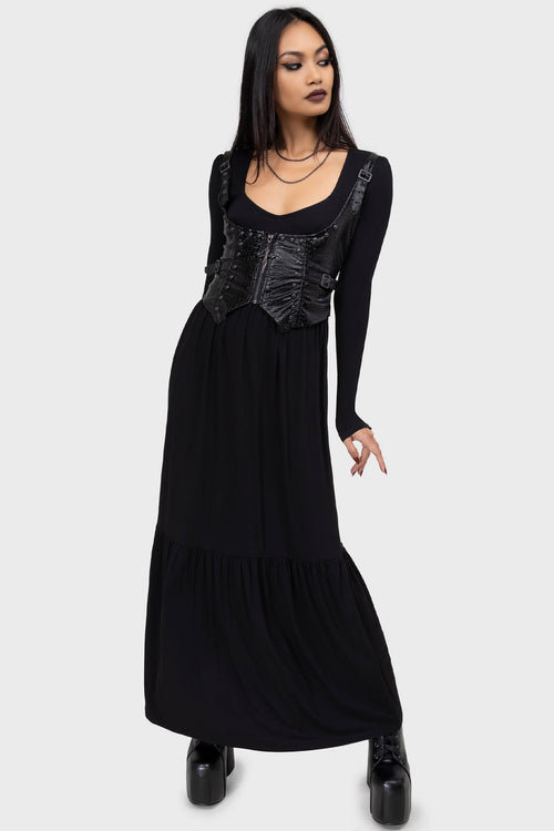 Killstar Psycho Moon Underbust Top Black