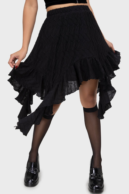 killstar Quiet Meadow Skirt Black