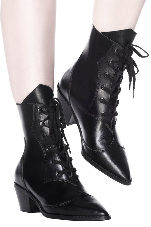 Killstar Raven Pointed-Toe Bootie Black